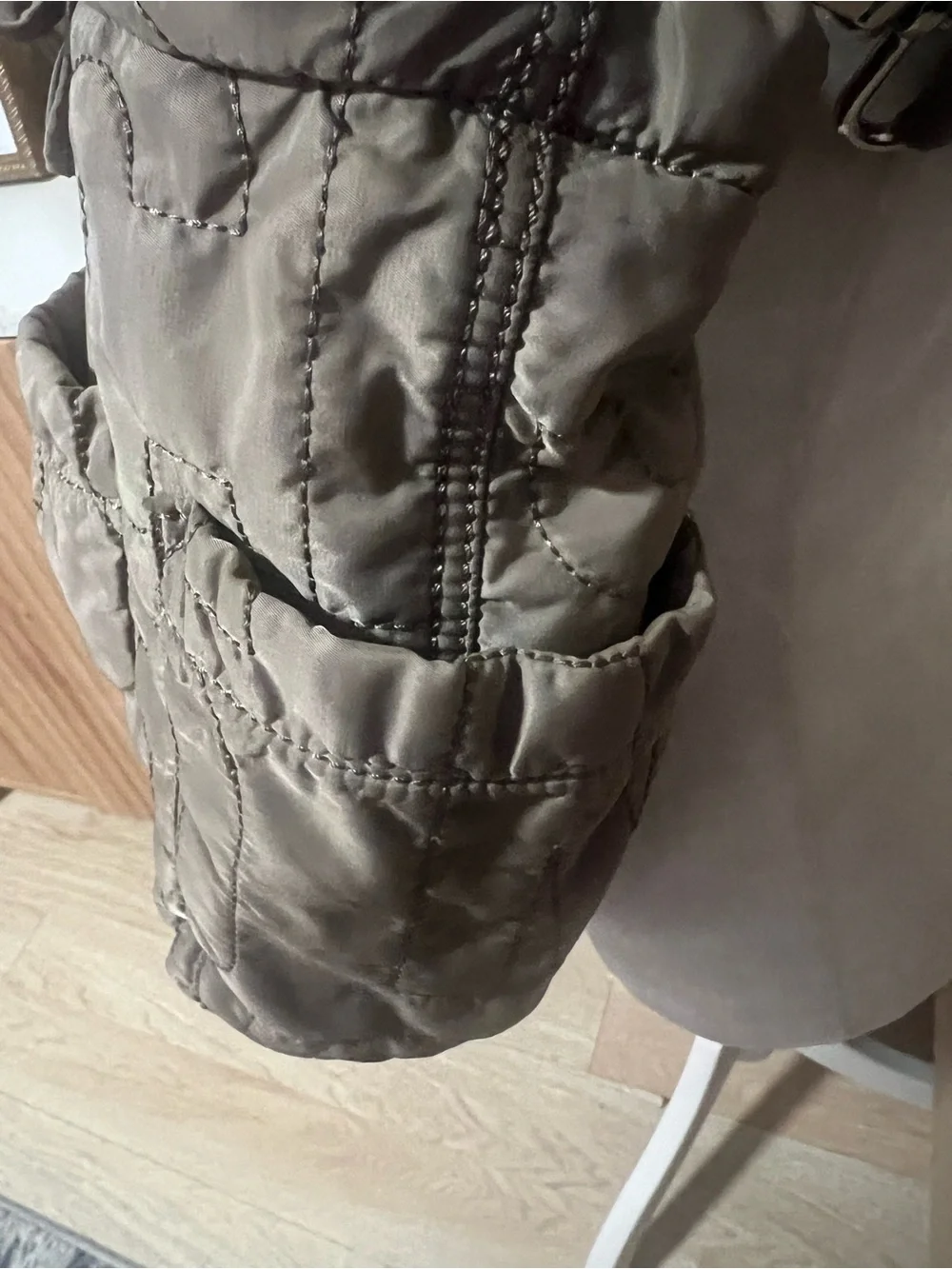 Marc Jacob’s Quilted Nylon Diaper Bag Tote Bag in Taupe color
